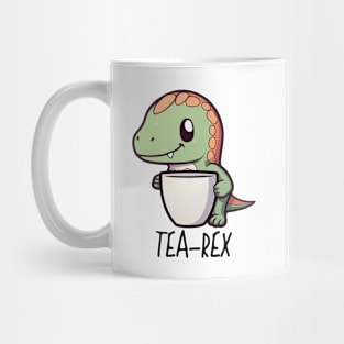 Cute Funny "Tea-Rex" Dinosaur Drawing Mug